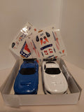 GT Blue & GT White & Sticker Set for Each Car ( New Open Box )