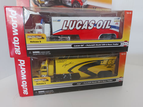 **Auto World HO Racing Rig Trucks ( Lucas Oil & Jegs )