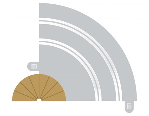 Radius 1 Curve Inner Borders 180° x 2 C8279